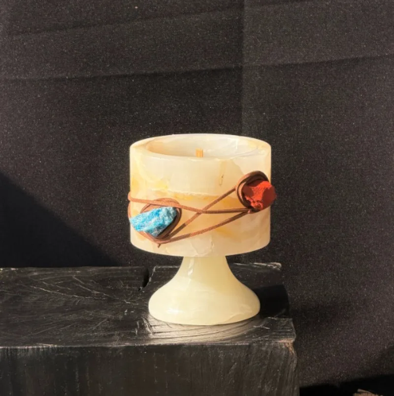 Vintage Collectible Marbles - Suporte para Vela Nórdico de Âmbar