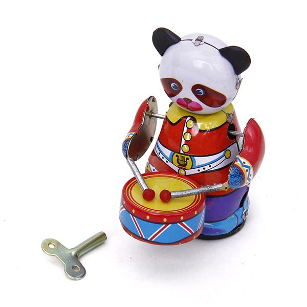 Vintage Collectible Toys - Brinquedo de Panda Baterista de Corda