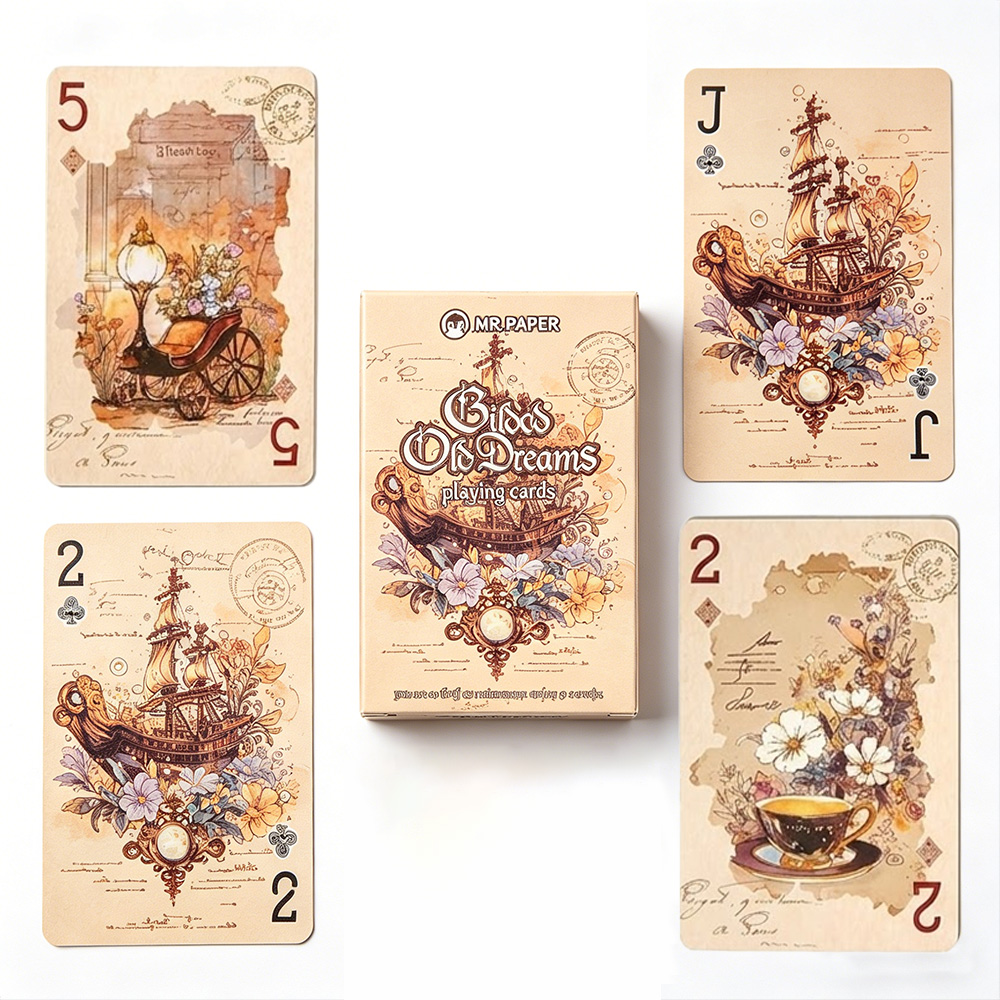 Vintage Collectible Playing Cards - 55 Cartas de Baralho Estéticas Vintage