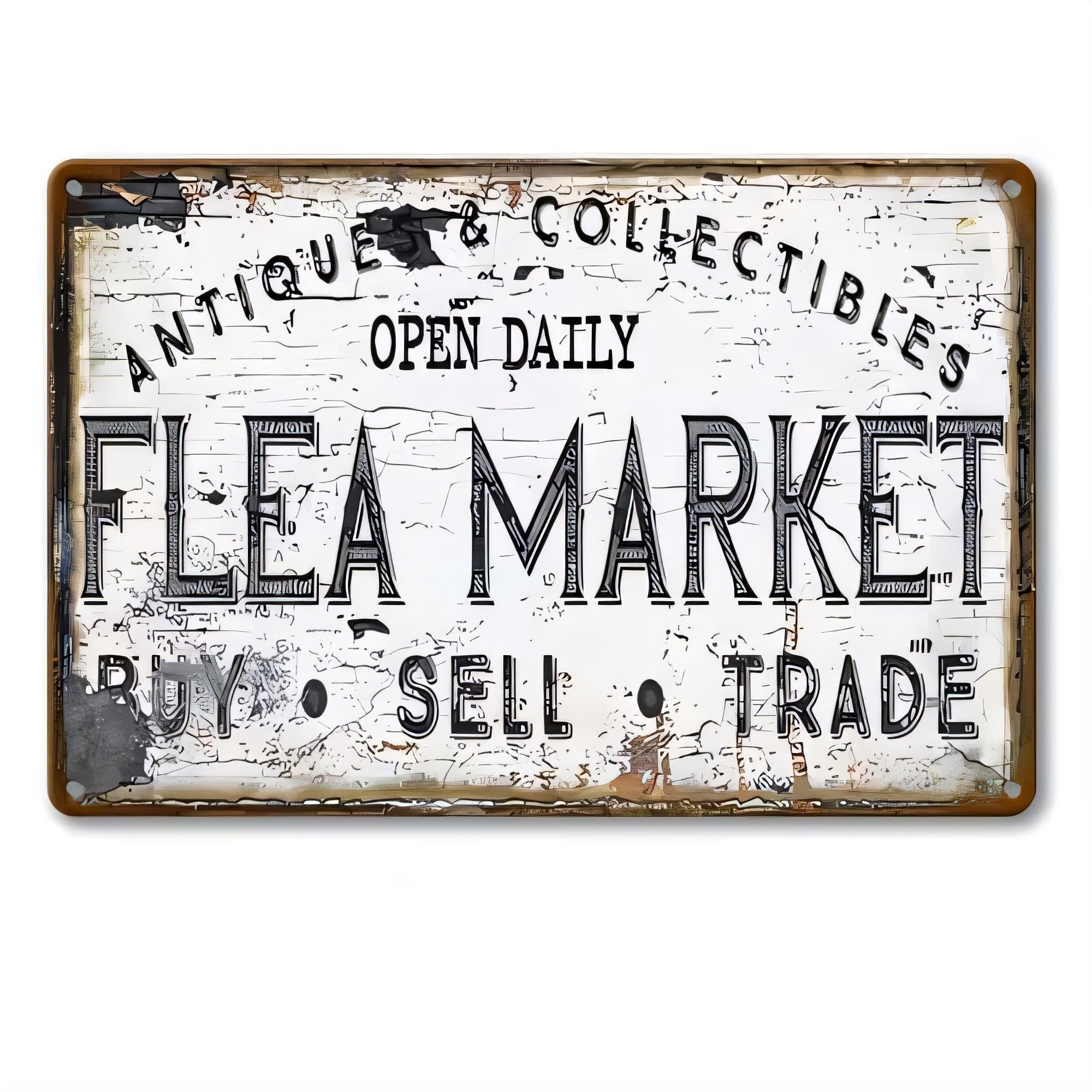 Vintage Collectible Shop - Placa de Metal Antiga Colecionável, Decoração