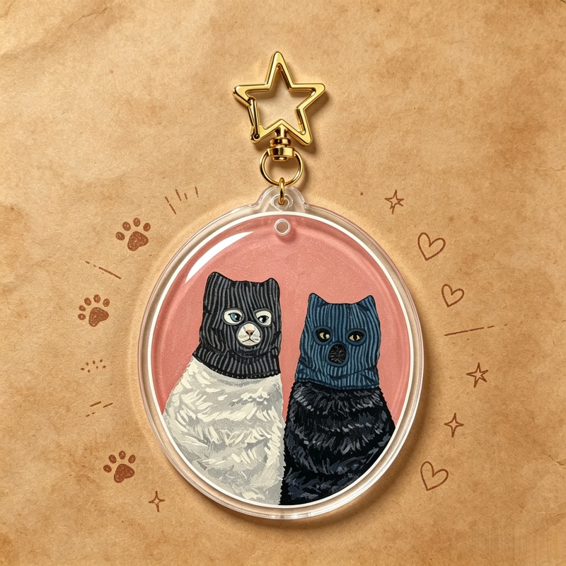 Chaveiro de Acrílico Gatos Abr - Vintage Cartoon Collectible avaliação e preço