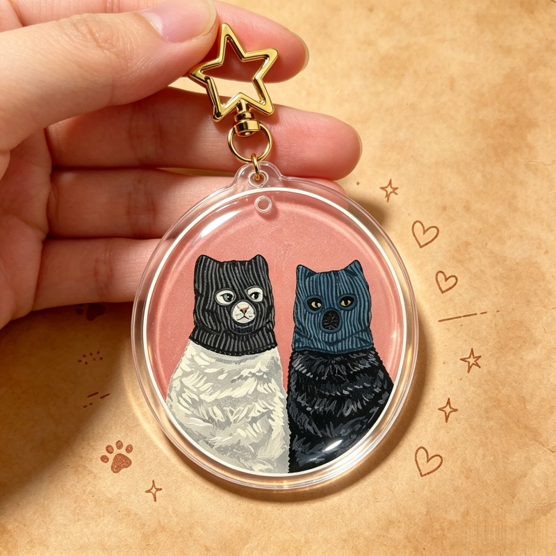 Chaveiro de Acrílico Gatos Abr - Vintage Cartoon Collectible avaliação e preço