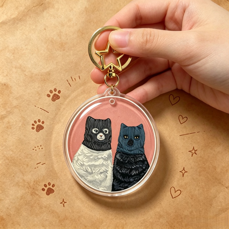Chaveiro de Acrílico Gatos Abr - Vintage Cartoon Collectible avaliação e preço